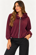 Chaqueta Bomber de paño Burdeos