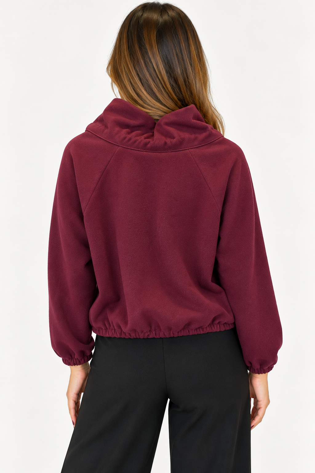 Chaqueta Bomber de paño Burdeos