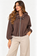 Chaqueta Bomber paño marrón