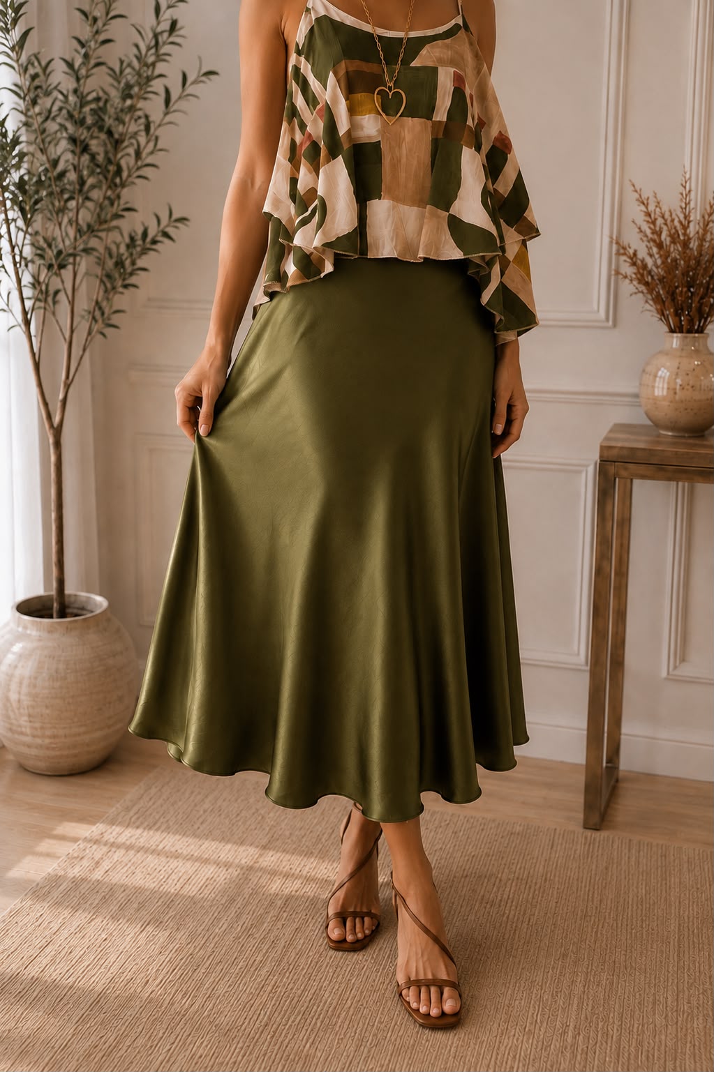 Falda satinada
