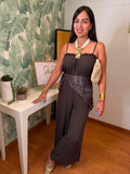 Mono Palazzo con pañuelo estampado 🤎