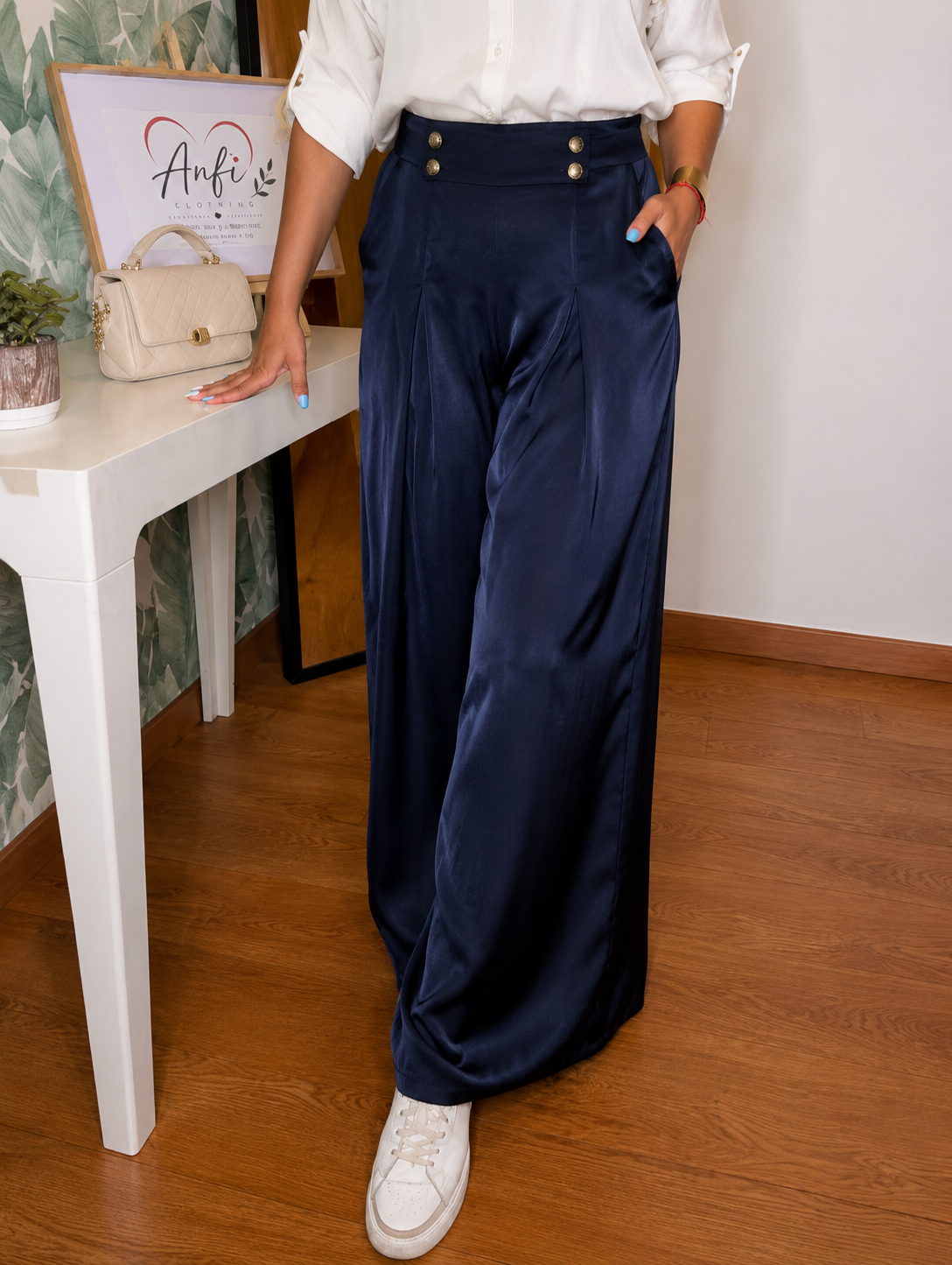 Pantalon satinado fluido