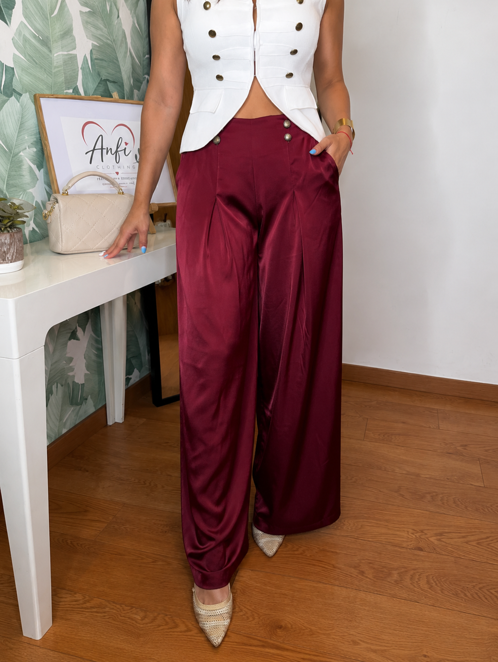 Pantalon satinado fluido
